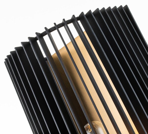 Quintiesse Linara aplică, negru/alamă, o sursă, reglabil, Negru, Camera de zi / sufragerie, Metal