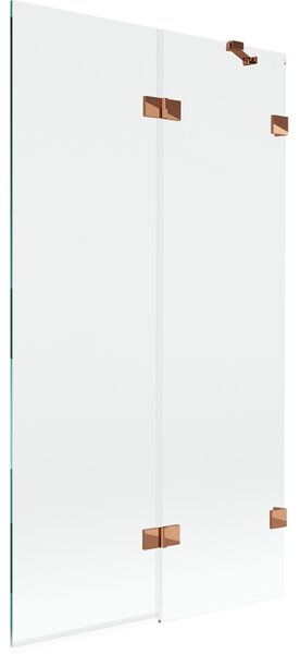 Mexen Lunar, paravan de baie cu 2 aripi dreapta 100 x 150 cm, sticlă transparentă, auriu-roz, 897-100-100-60-00-P