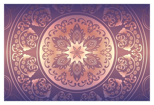 Tablou - Mandala pe gradient violet (90x60 cm)