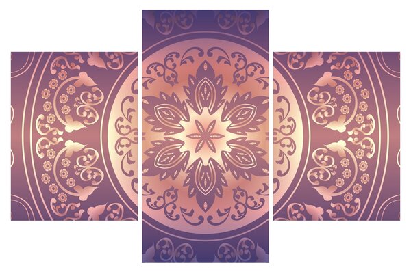 Tablou - Mandala pe gradient violet (90x60 cm)