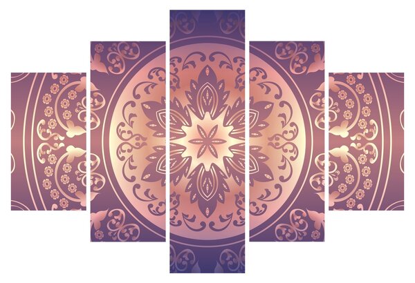 Tablou - Mandala pe gradient violet (150x105 cm)