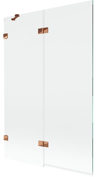 Mexen Lunar, paravan de cadă cu 2 aripi, stânga, 120 x 150 cm, sticlă transparentă, auriu-roz, 897-120-100-60-00-L