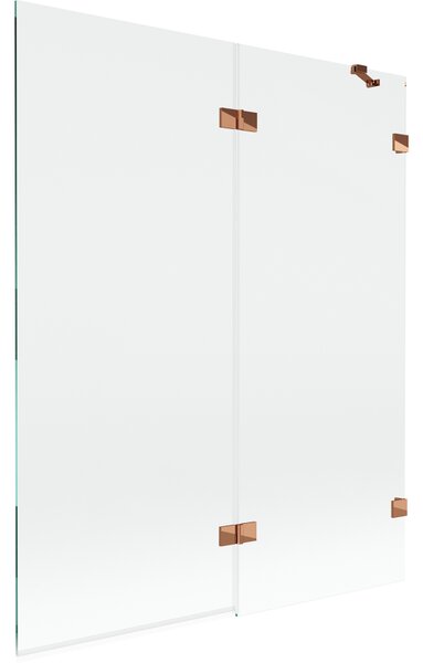 Mexen Lunar, paravan de baie cu 2 aripi dreapta 140 x 150 cm, sticlă transparentă, auriu-roz, 897-140-100-60-00-P