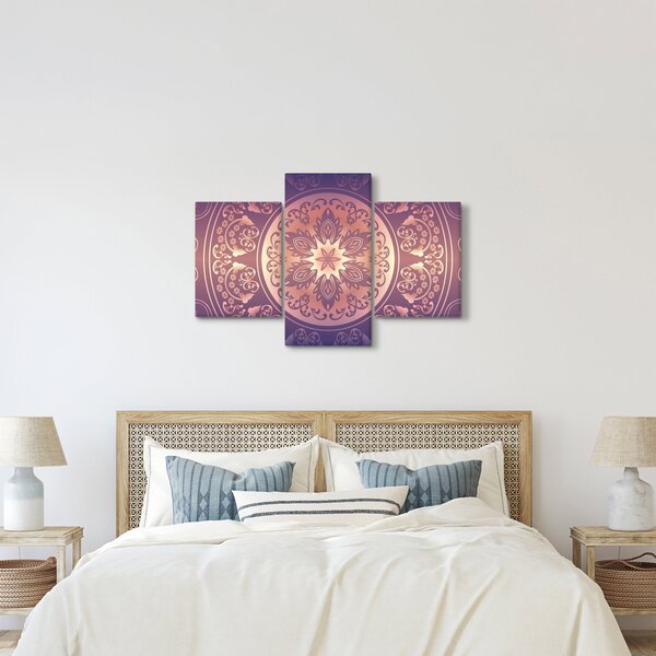 Tablou - Mandala pe gradient violet (90x60 cm)
