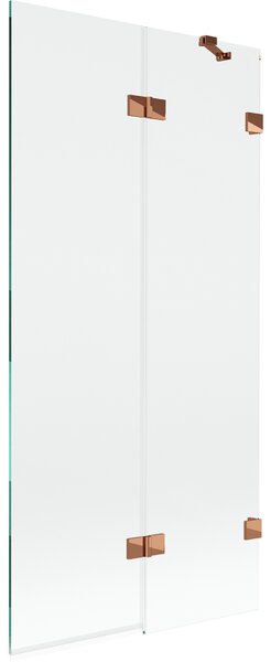 Mexen Lunar, paravan de baie cu 2 aripi dreapta 90 x 150 cm, sticlă transparentă, auriu-roz, 897-090-100-60-00-P