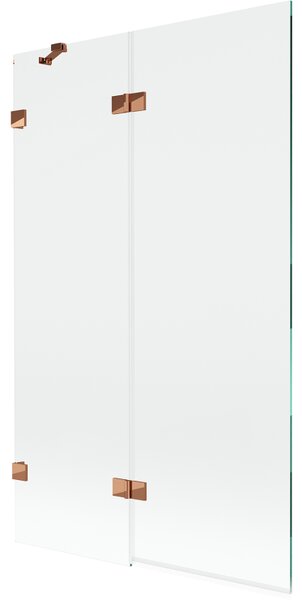 Mexen Lunar, paravan de cadă cu 2 aripi, stânga, 110 x 150 cm, sticlă transparentă, auriu-roz, 897-110-100-60-00-L