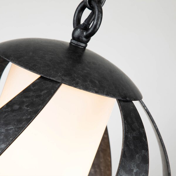 Quintiesse Blacksmith lampă suspendată negru/alb 1s. Ø25.4, reglabil, Negru, Hol, Metal