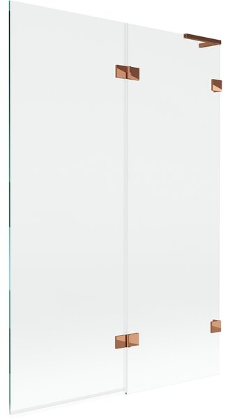 Mexen Lunar L, paravan de baie cu 2 aripi dreapta 120 x 150 cm, sticlă transparentă, auriu roz, 897L-120-100-60-00-P