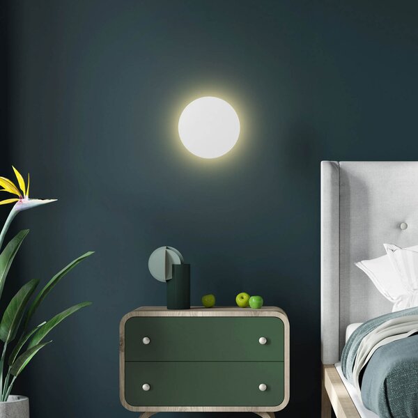 TK Lighting Aplică Lunia New, albă, Ø 20 cm, reglabil, Alb, Camera de zi / sufragerie, Metal