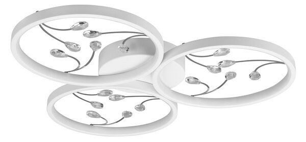Trio Lighting Plafonieră cu LED-uri Groovy trei lumini albe 4.000K, reglabil, Alb, Camera de zi / sufragerie, Metal