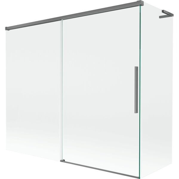 Mexen Rox, paravan de cadă cu 2 aripi, tip L, glisant, 180 + 80 x 150 cm, sticlă transparentă de 8 mm, profil grafit, 8C9L-180-080-95-00