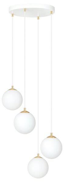 Emibig Royal lampă suspendată 4x10 W alb-auriu 1244/4
