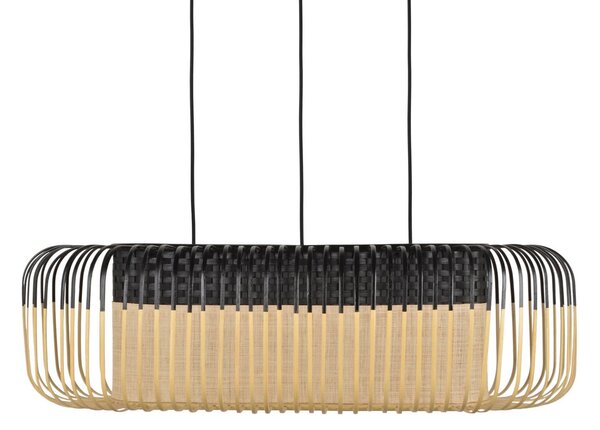 Forestier Bamboo oval M pendul negru/natural, reglabil, Negru, Camera de zi / sufragerie, Bamboo, Design
