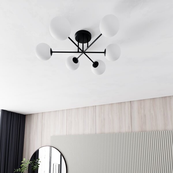 Emibig Roma lampă de tavan 6x10 W negru 1232/6