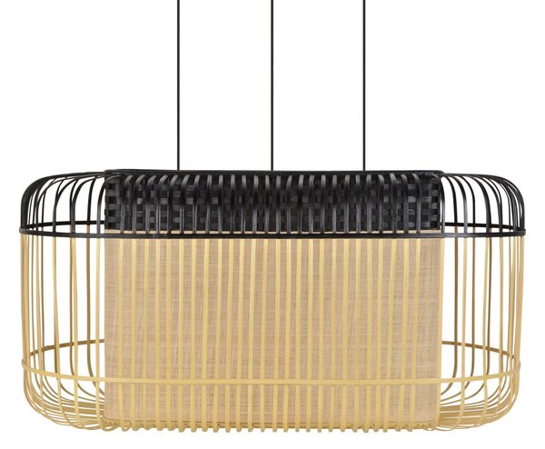 Forestier Bamboo oval XL pendul negru/natural, reglabil, Negru, Camera de zi / sufragerie, Bamboo, Design