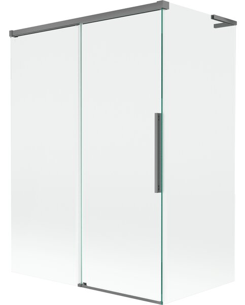 Mexen Rox, paravan de cadă cu 2 aripi, tip L, 120 + 70 x 150 cm, sticlă transparentă de 8 mm, profil grafit, 8C9L-120-070-95-00