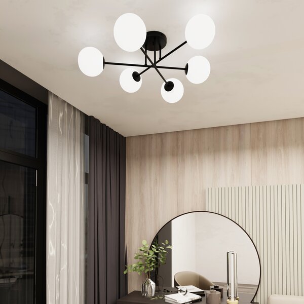 Emibig Roma lampă de tavan 6x10 W negru 1232/6