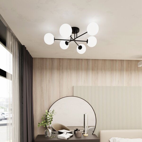 Emibig Roma lampă de tavan 6x10 W negru 1232/6