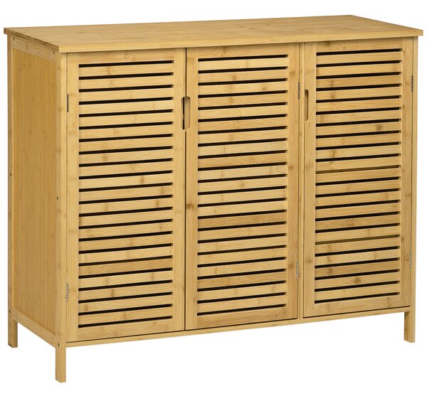HOMCOM Suport pentru Încălțăminte, Dulap Mobil cu 8 Rafturi, Comodă pentru Încălțăminte, 100x35x80 cm, Lemn Natural | Aosom Romania
