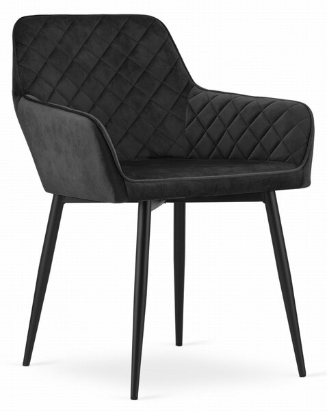 OFERTA Scaun de catifea negru NOLA II. calitate secundara