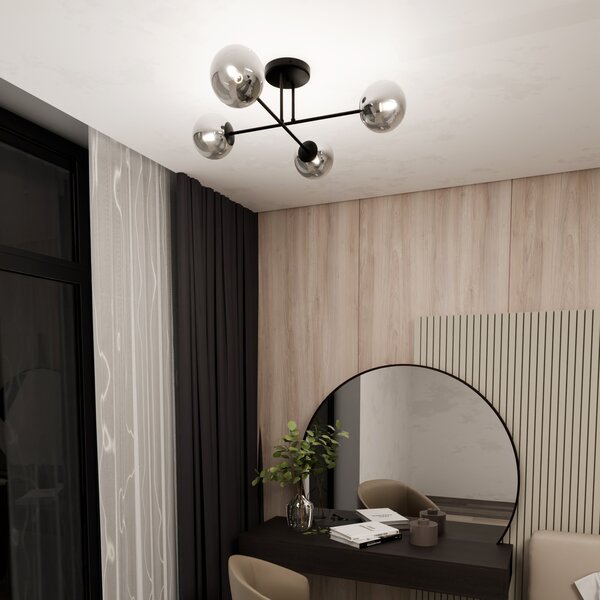Emibig Roma lampă de tavan 4x10 W negru 1245/4