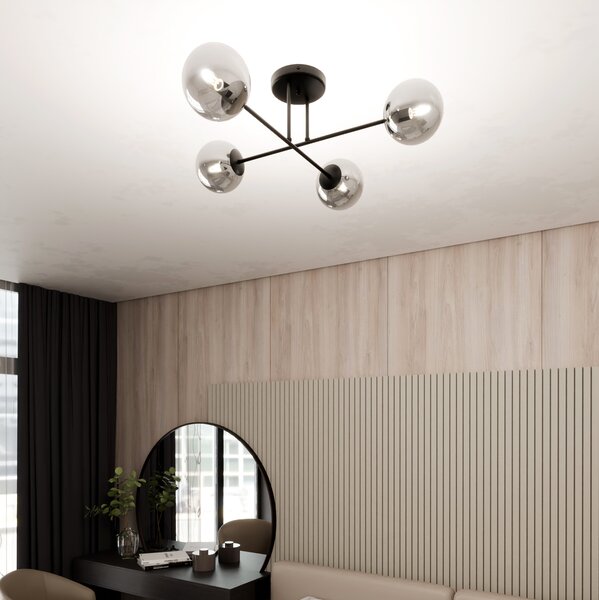 Emibig Roma lampă de tavan 4x10 W negru 1245/4