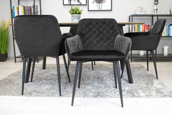 OFERTA Scaun de catifea negru NOLA II. calitate secundara