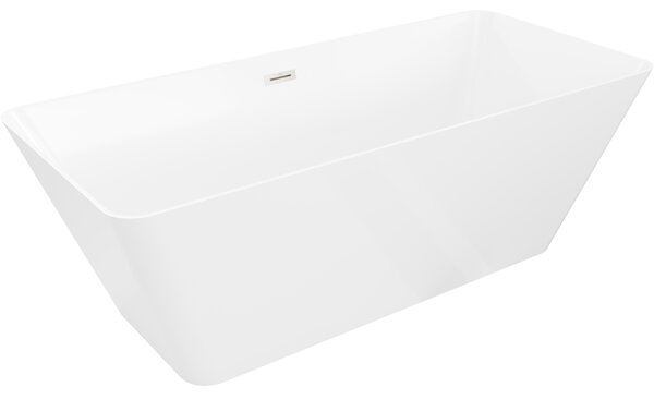 Mexen Velo Slim, cadă independentă 170 × 75 cm, alb lucios, preaplin din oțel, 52811707500-97