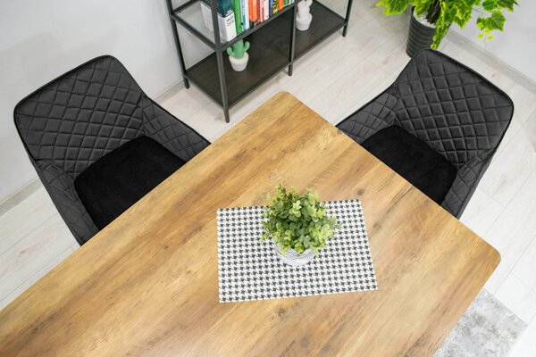 OFERTA Scaun de catifea negru NOLA II. calitate secundara