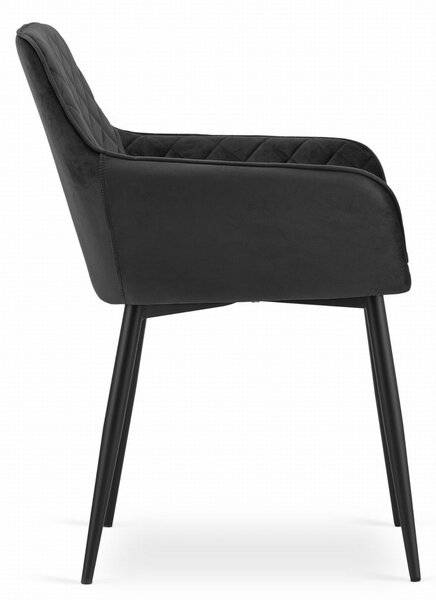 OFERTA Scaun de catifea negru NOLA II. calitate secundara