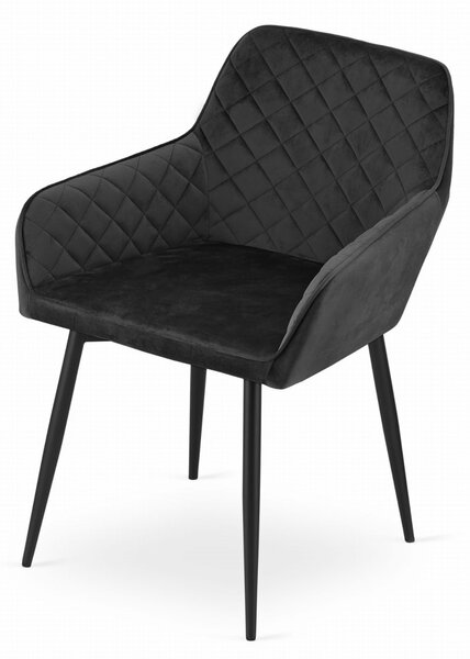 OFERTA Scaun de catifea negru NOLA II. calitate secundara