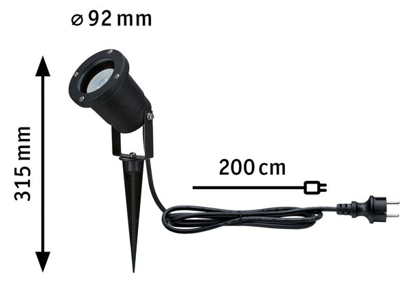 Paulmann 94731 proiector LED cu crampon, Negru, Metal