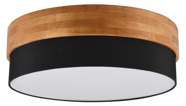 Trio Lighting Plafonieră Seasons lemn/negru Ø 50 cm, reglabil, Lemn, Camera de zi / sufragerie, Lemn