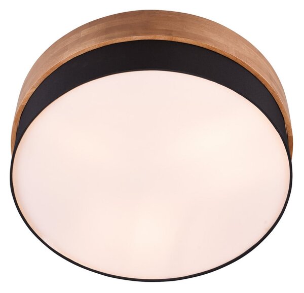 Trio Lighting Plafonieră Seasons lemn/negru Ø 50 cm, reglabil, Lemn, Camera de zi / sufragerie, Lemn