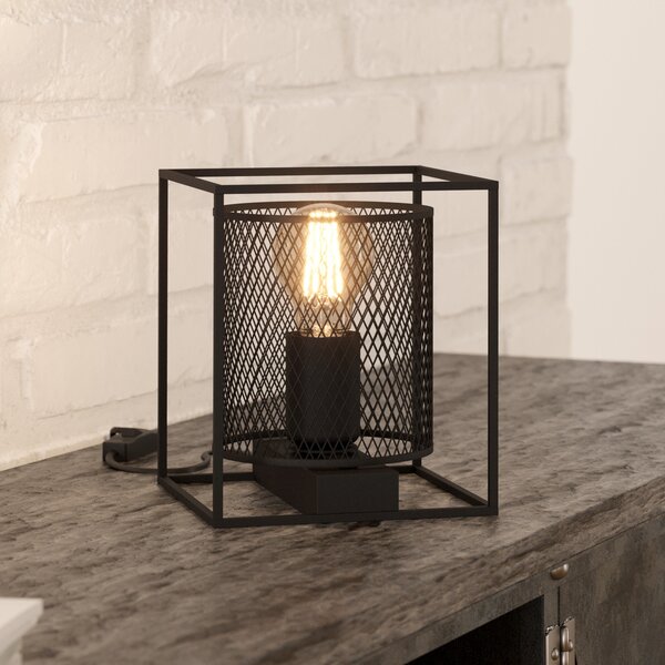 EGLO Catterick lampă de masă, neagră, abajur tip cușcă, Negru, Camera de zi / sufragerie, Metal, Modern