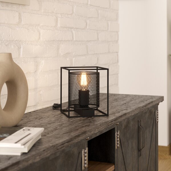 EGLO Catterick lampă de masă, neagră, abajur tip cușcă, Negru, Camera de zi / sufragerie, Metal, Modern