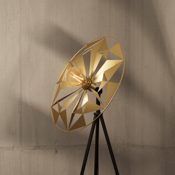 EGLO Castanuelo lampadar, negru/auriu, Auriu / Alamă, Camera de zi / sufragerie, Metal, Modern