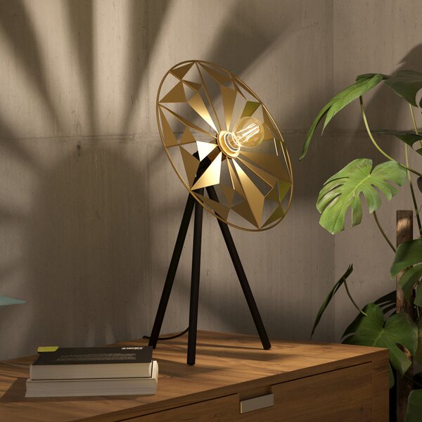 EGLO Castanuelo lampă de masă, negru/auriu, Auriu / Alamă, Camera de zi / sufragerie, Metal, Modern