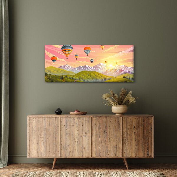 Tablou - Baloane deasupra unui peisaj (120x50 cm)