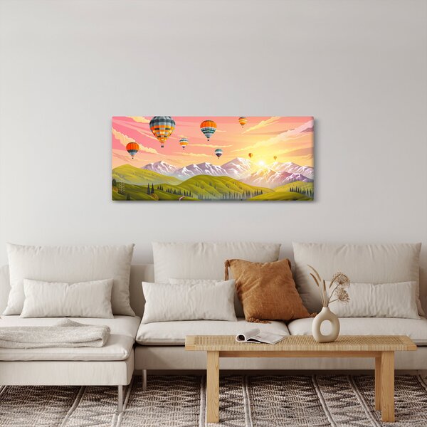 Tablou - Baloane deasupra unui peisaj (120x50 cm)