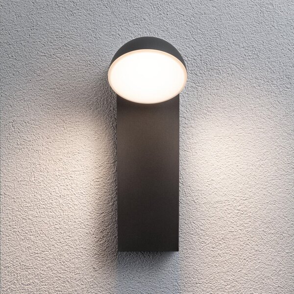 Paulmann Puka LED în aer liber cu lumină de perete, Negru, Metal, Modern