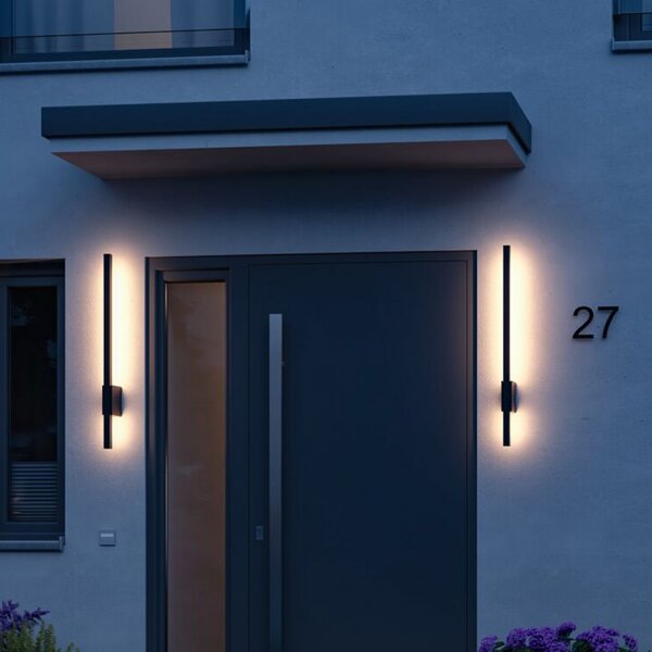 Paulmann Stan LED în aer liber cu LED-uri 80 cm, Negru, Metal, Modern