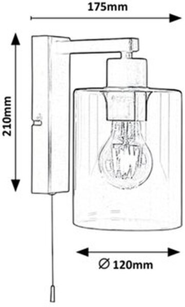 Rabalux Miroslaw lampă de perete 1x40 W negru 5077