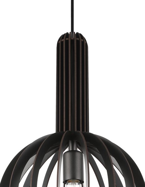 EGLO Lampă suspendată Velasco în negru, Ø 31 cm, reglabil, Negru, Camera de zi / sufragerie, Metal, Modern, glob
