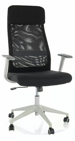 Scaun birou Q-861 R, negru, stofă/plasă, 66x50x113 cm