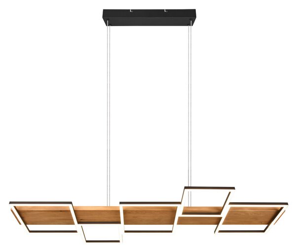 Trio Lighting Suspensie cu LED Harper, 115 cm x 44,5 cm, reglabil, Lemn, Camera de zi / sufragerie, Lemn, Modern