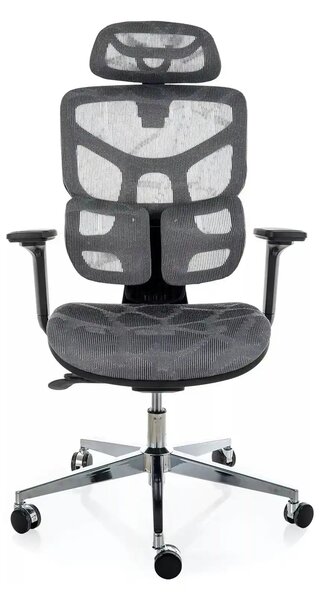 Scaun birou EQ-1, gri, plasă, 71x48x112 cm