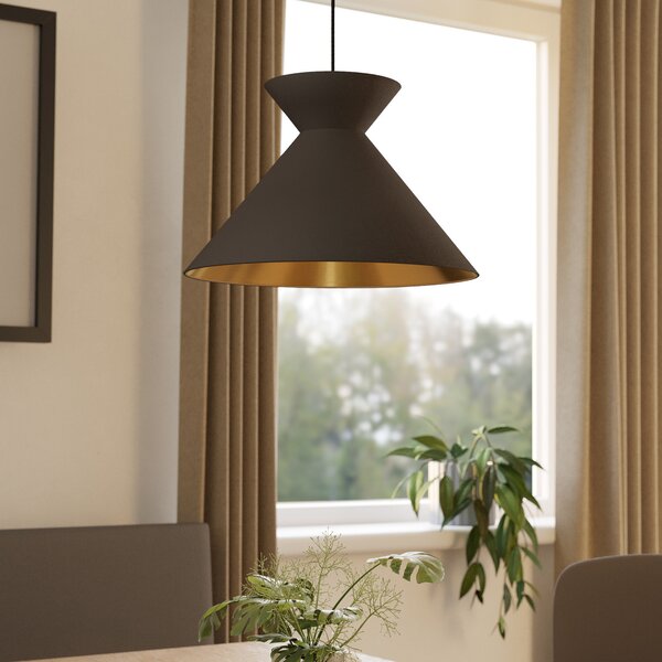 EGLO Lampă suspendată Nastasia cappuccino/aur 1 lumină, reglabil, Maro / Rugină, Camera de zi / sufragerie, Metal, Modern
