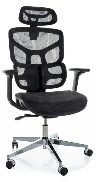 Scaun birou EQ-1, negru, plasă, 71x48x112 cm