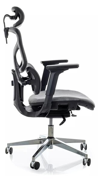 Scaun birou EQ-1, gri, plasă, 71x48x112 cm